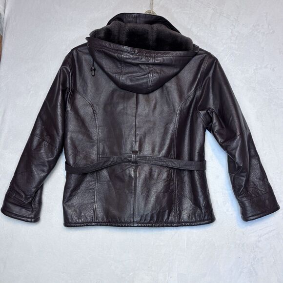 The Connection New York Womens XXL Brown Genuine Leather Jacket Soft Lined Coat - Picture 11 of 13